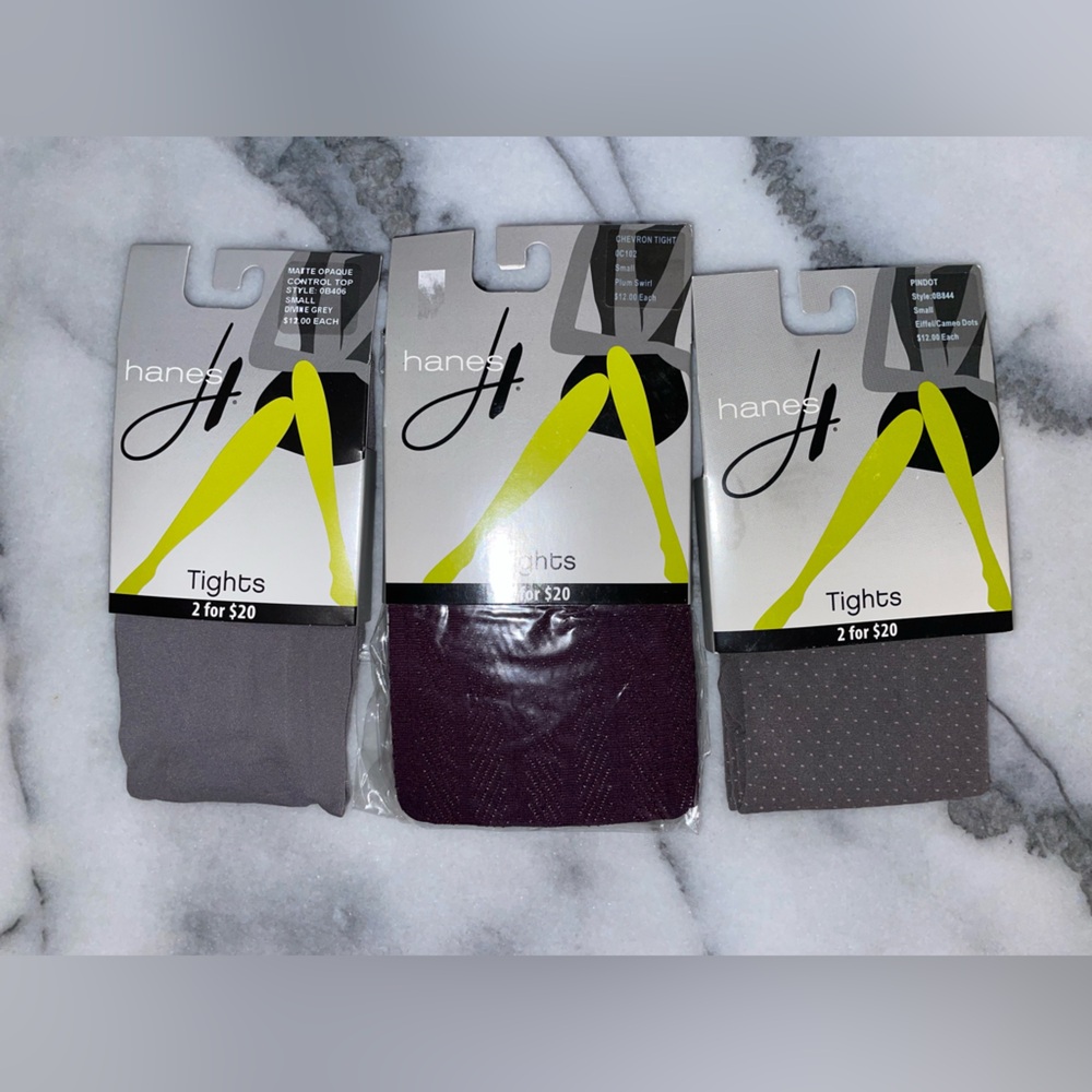 Hanes Tights - Gray and Dark Purple